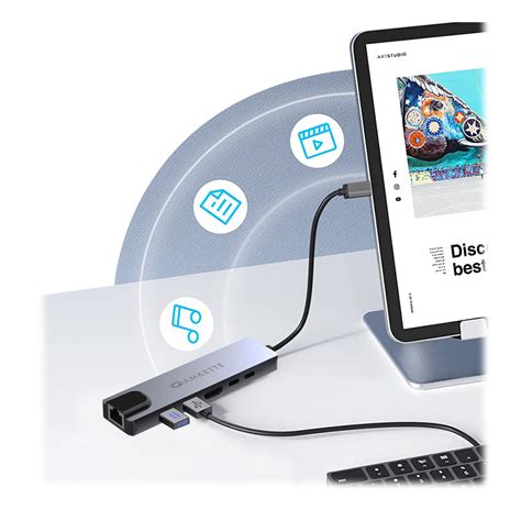 Type C 6 in 1 Ethernet USB Hub – Amkette