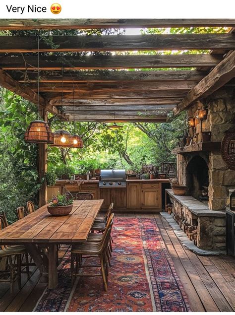 Pin by yas ub on JARDIN | Rustic patio, Rustic outdoor kitchens, Patio ...