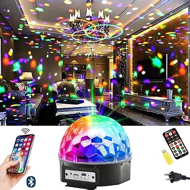 Bluetooth Disco Ball Lights, 9 Colors LED Party Lights DJ Sound ...