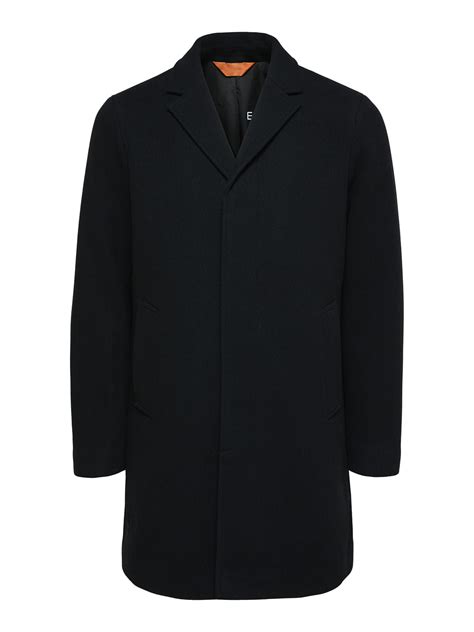 Buy Black Woollen Long Coat for Men Online