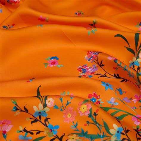 Orange Day Dream Twill Silk Scarf | Ipekevi