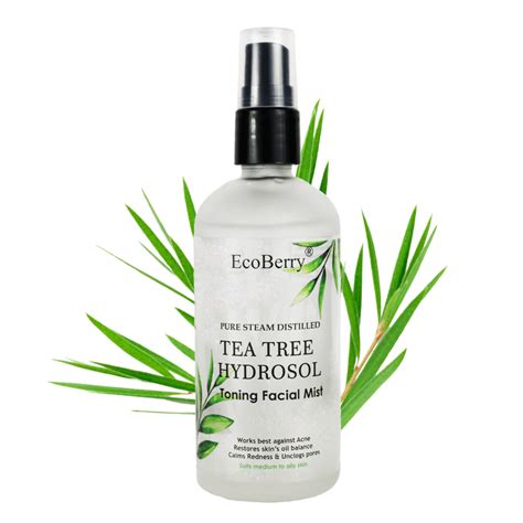 EcoBerry Tea Tree Natural Toner - Pure Steam Distilled Mist