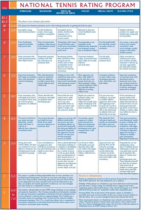 Image result for Tennis Level Rating System