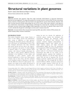 Structural variations in plant genomes - OAR@ICRISAT