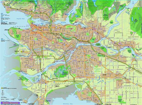 Free Printable Maps: Map of Vancouver Canada