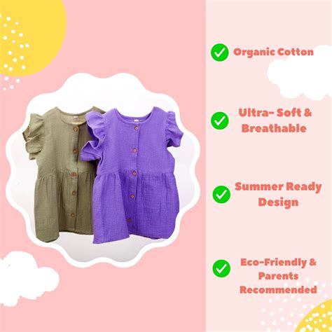 Pack of 2 Organic Cotton Frocks – Olive Green & Purple | Super Breatha ...