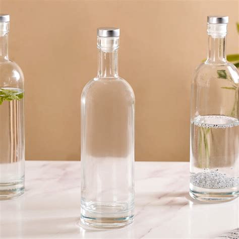 Set Of 4 Glass Water Bottle With Stopper 500ml Online - Premium Water ...