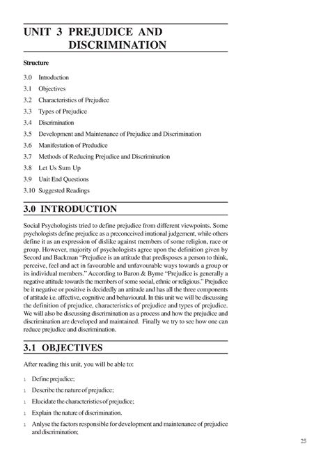 Unit-3 - Prejudice and Discriminaion UNIT 3 PREJUDICE AND ...