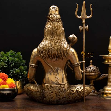 Brass Large Shiva Statue Mahadev For Home Decor 1.5 feet – StatueStudio