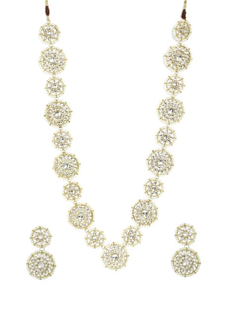 Traditional Gold-Plated Kundan Rani Haar Necklace Set