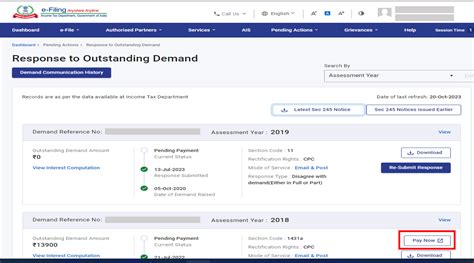 Respond to Outstanding Demand User Manual | Income Tax Department