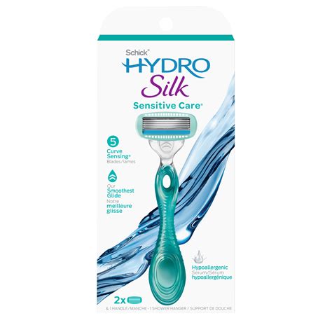 Schick Hydro Silk 5 Sensitive Care Women's Razor, 1 Razor Handle + 2 ...