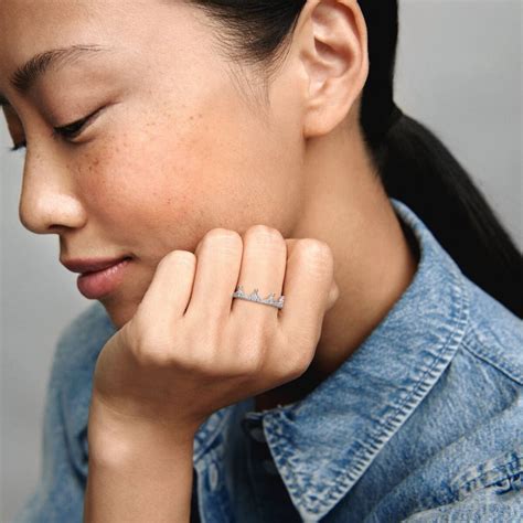 Pandora Statement Rings Clearance Sale - Silver Clear Sparkling Crown Ring