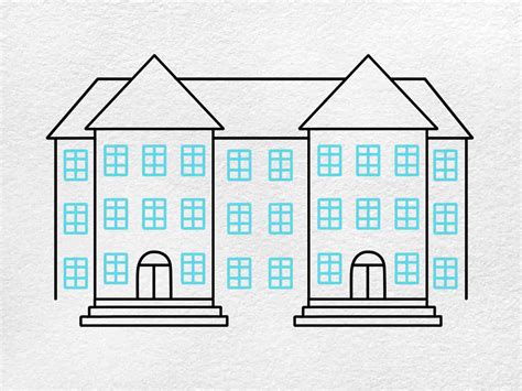 How to Draw a Mansion - HelloArtsy