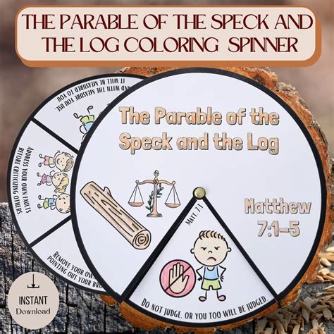 Buy Printable the Parable of the Speck and the Log Coloring Spinner ...