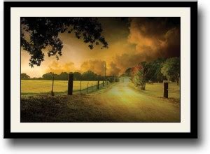 Country side road under orange Sky Fine Art Print - Nature posters in ...