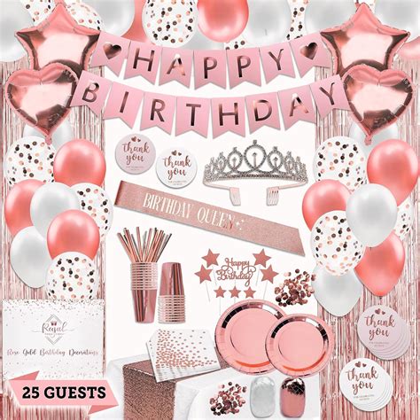 REGAL DECORATIONS Rose Gold Birthday Party Decorations Kit - India | Ubuy