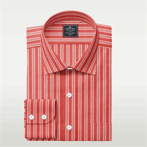 Orange And White Stripes Shirt Custom Made Shirts | Luxury Mens Dress ...