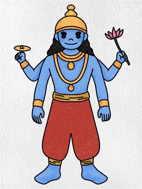 Vishnu Drawing Easy For Kids