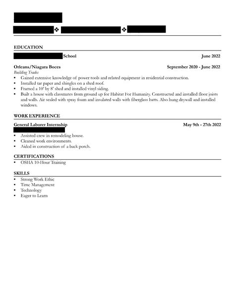 Graduate seeking entry level construction job. Looking for feedback : r/resumes