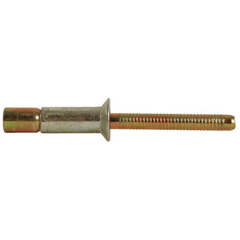 Zoro Select Blind Rivet, Countersunk Head, 1/4 in Dia., 11/16 in L ...