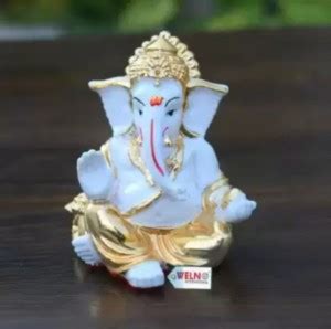 mark india Gold Silver Plated Ganesha Idol for car Dashboard Decorative ...