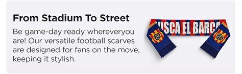 TACKLE FROM BEHIND Barca Football Knitted Scarf, 100% Woolen, 48" x 7 ...