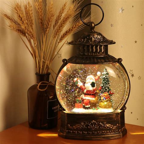 Buy Wondise Lighted Christamas Snow Globe Lantern with Timer, 11.2 Inch ...