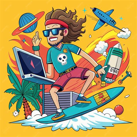 Premium Vector | Tshirt sticker of a humorous illustration merging pop ...