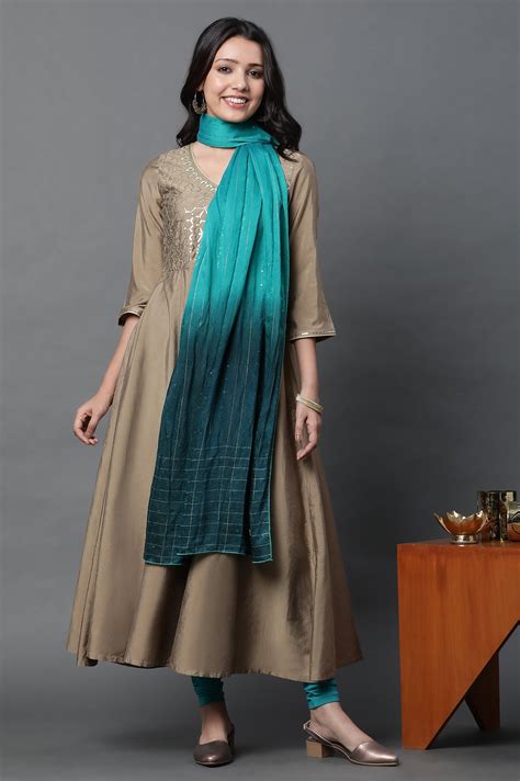 Buy Green and Blue Ombre Embellished Dupatta Online for Woman | Shop ...