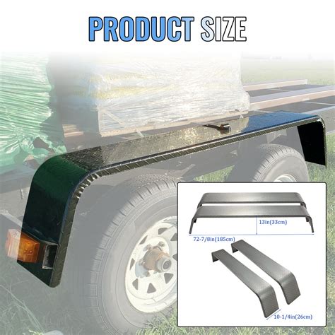 HECASA Trailer Fenders Heavy Duty Unpainted Steel Diamond Tread Plate ...