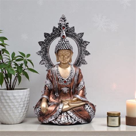 Buy VEDAS Mystical Indian Chakkra Polyresin Buddha Figurine - Large ...