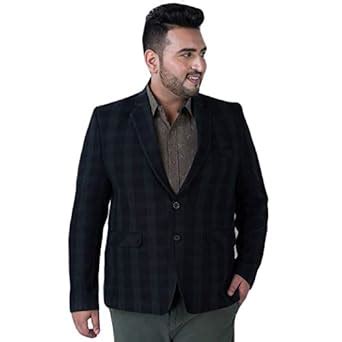 Buy JOHN PRIDE Men's Plus Size Regular Fit Striped Single-Breasted Navy ...