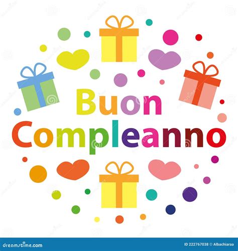 Buon Compleanno. Happy Birthday in Italian. Colorful Festive Vector ...