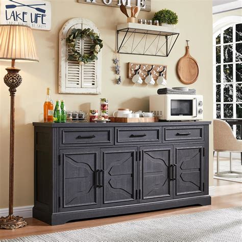 Black Buffet Table