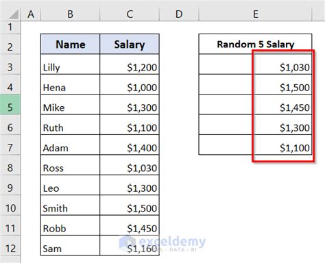 Image result for Excel Random Sample Formula
