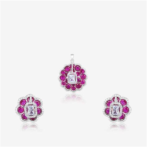 Majestic Blossom Silver Necklace Set - Touch925 Silver Jewellery