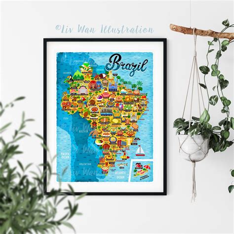 Brazil map art Archives - Liv Wan Illustration