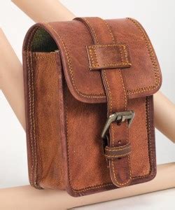 Goatter Genuine Leather Waist Mobile pouch Waist Pouch Brown - Price in ...