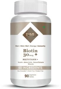Vokin Biotech Biotin 30mcg Tablets for Skin | Nails | Hair Growth ...