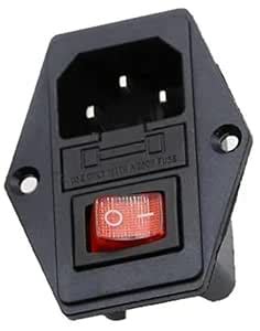 IEC Built-in Socket C14, with Red Switch and Fuse, 3-Pin 220-250V/10A ...