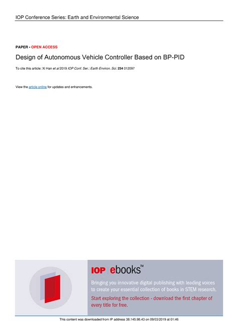 Design of Autonomous Vehicle Controller Based on B - IOP Conference ...