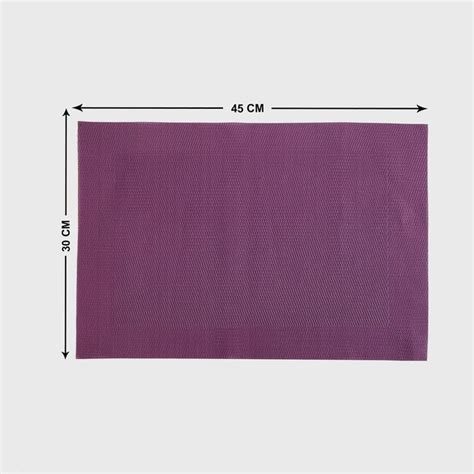 Buy Colour Connect Purple Polypropylene Solid Placemat - Set of 6 from ...