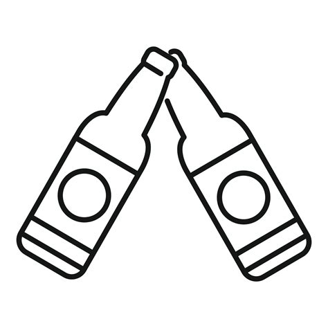 Beer bottle cheers icon outline vector. Drink toast 15160241 Vector Art ...