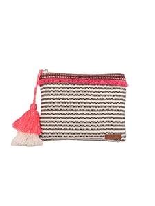 ASTRID Black Striped Cotton Makeup/Travel Pouch with Tassels : Amazon ...