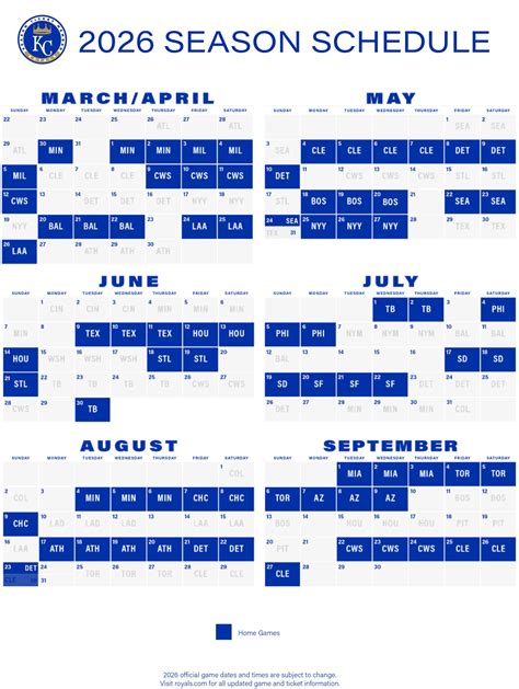 Season Ticket Package Schedules | Kansas City Royals