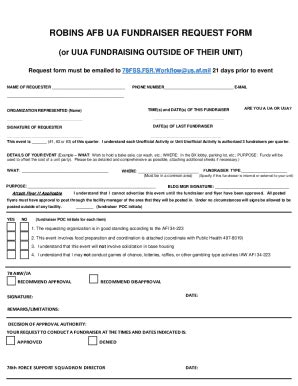 Fillable Online Robins Air Force Base Youth Sponsorship Request Form ...