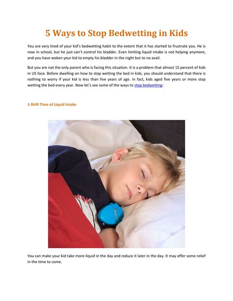 PPT - 5 Ways to Stop Bedwetting in Kids PowerPoint Presentation, free download - ID:7817018