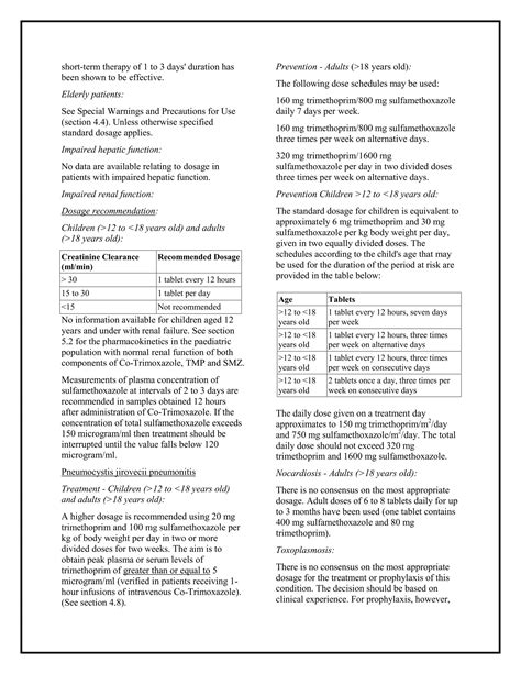 Co trimoxazole 960 mg tablets smpc- taj pharmaceuticals | PDF