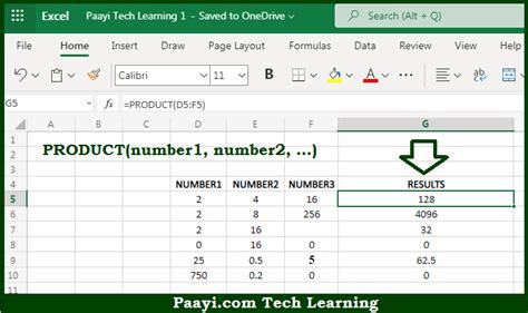 Excel PRODUCT Function - Free Excel Tutorial
